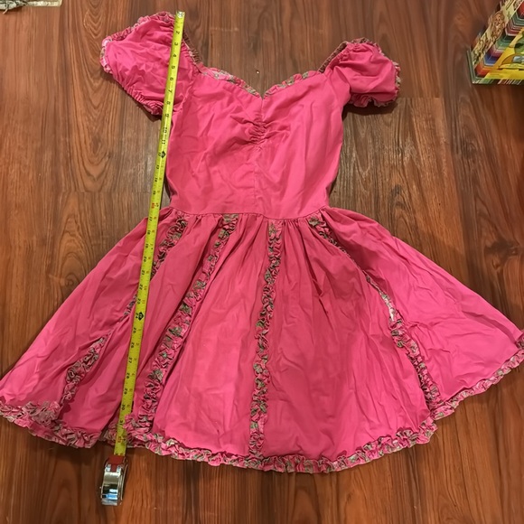 Vintage hot pink square dancing dress! Size SM. Excellent shape! #squaredance - Picture 10 of 11